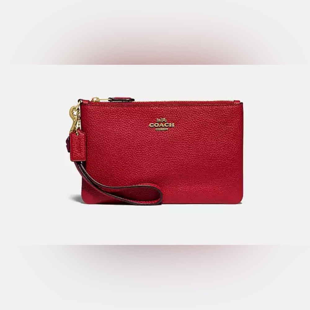 Coach Red Leather Wristlet